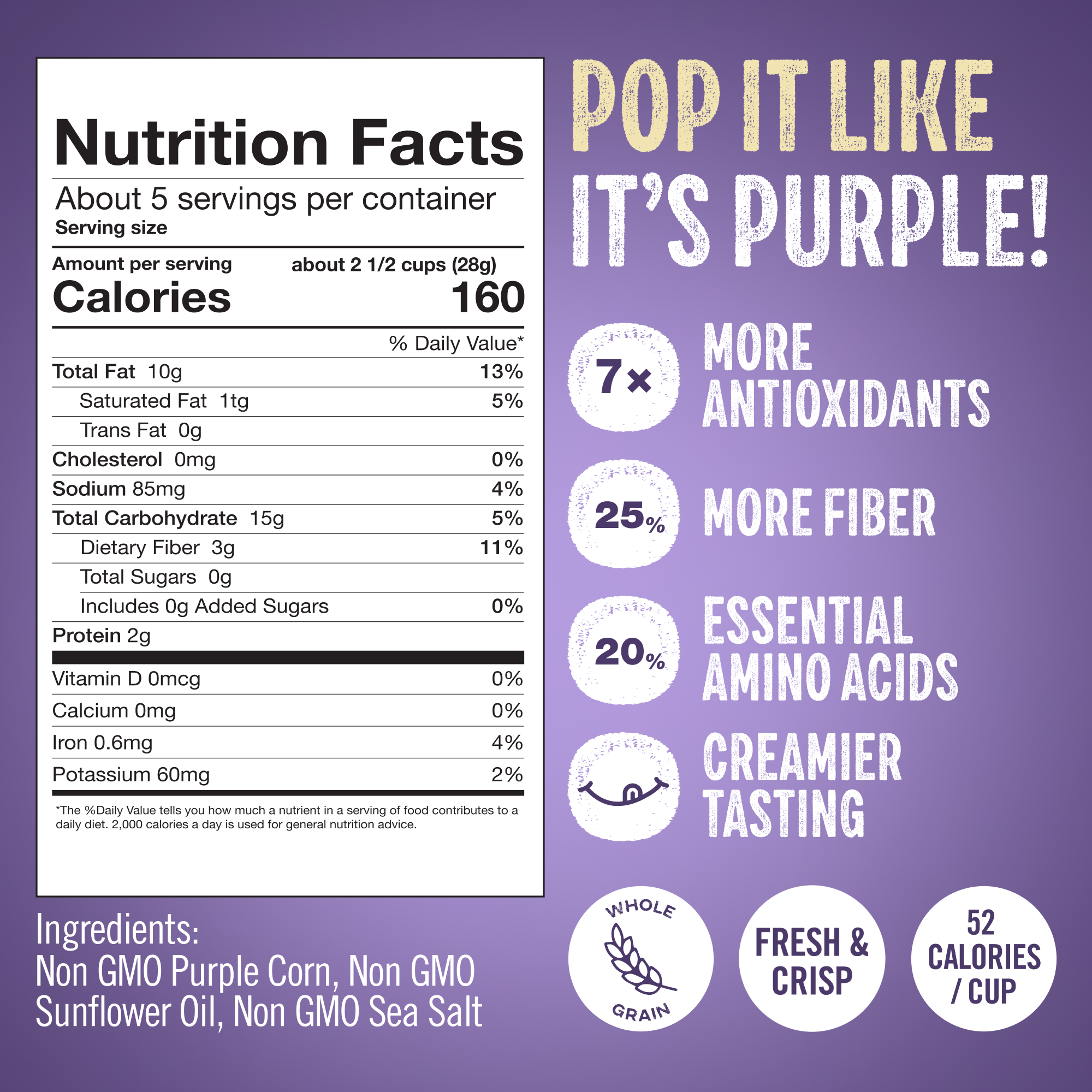 Purplesful Sea Salt Popcorn