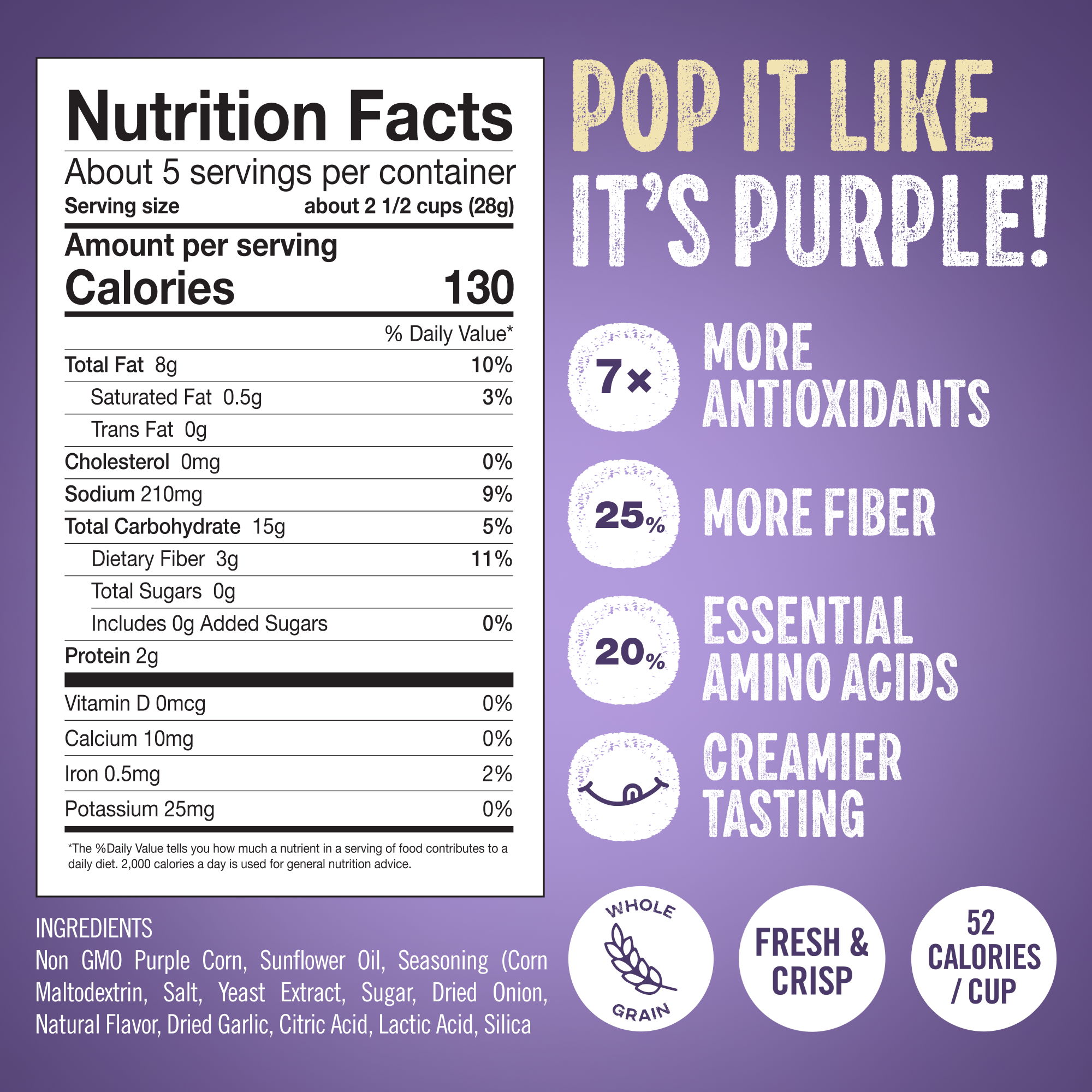 Purplesful Vegan Cheddar Popcorn