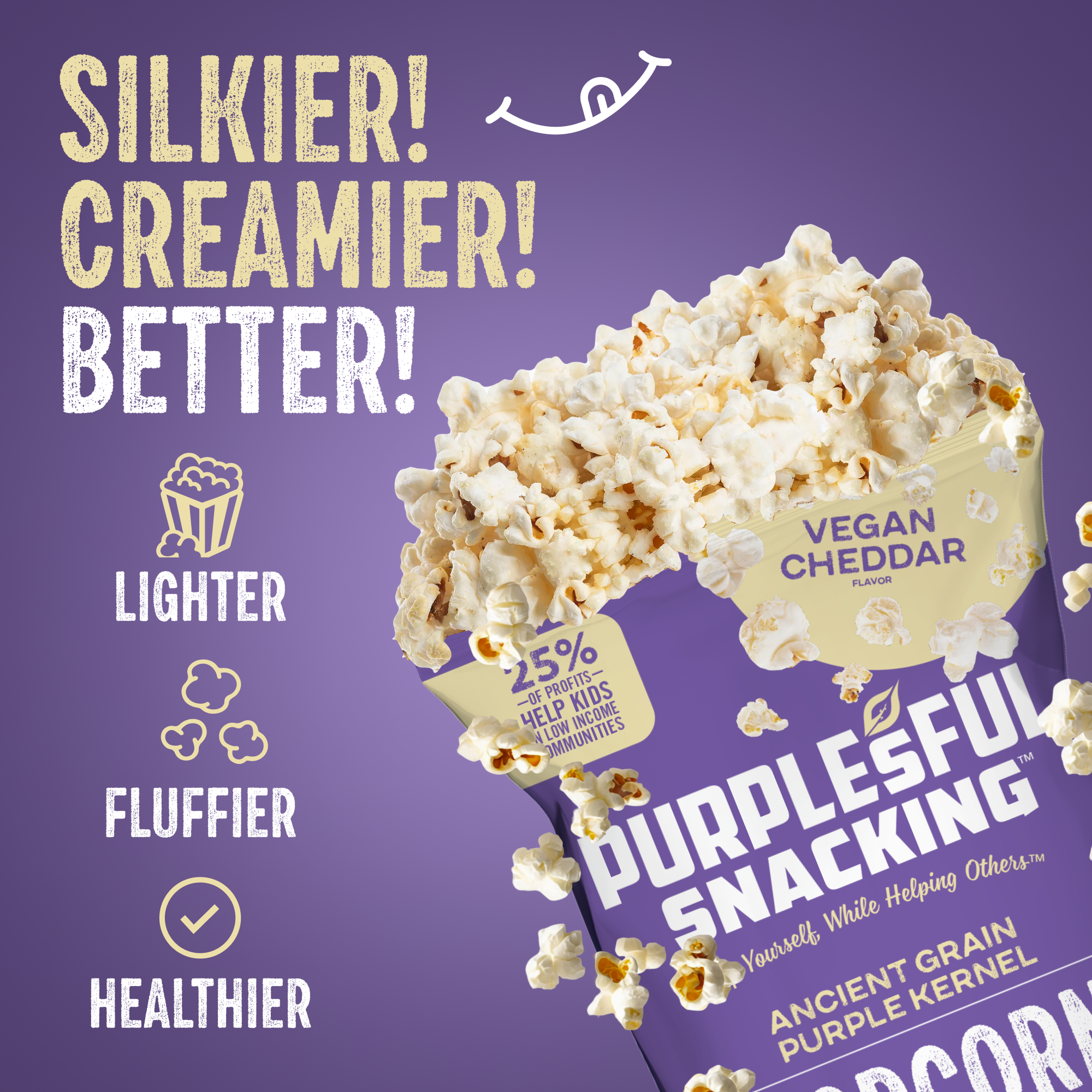 Purplesful Vegan Cheddar Popcorn